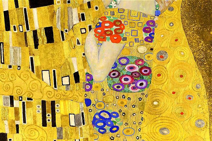 The Kiss, Klimt - gold detail