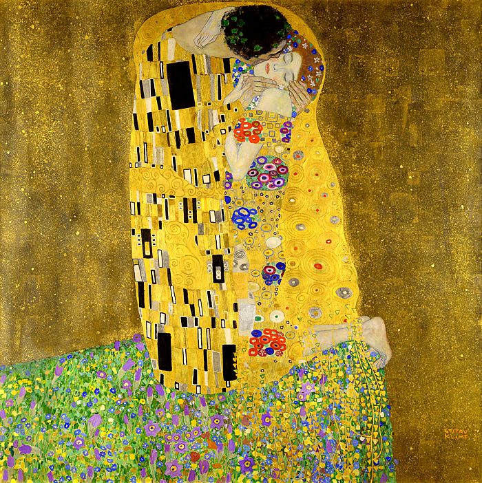 The Kiss, Klimt - embrace detail